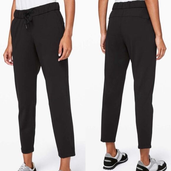 Lululemon Athletica On The Fly Black Drawstring Elastic Waist Pants - Women’s US - Picture 1 of 12